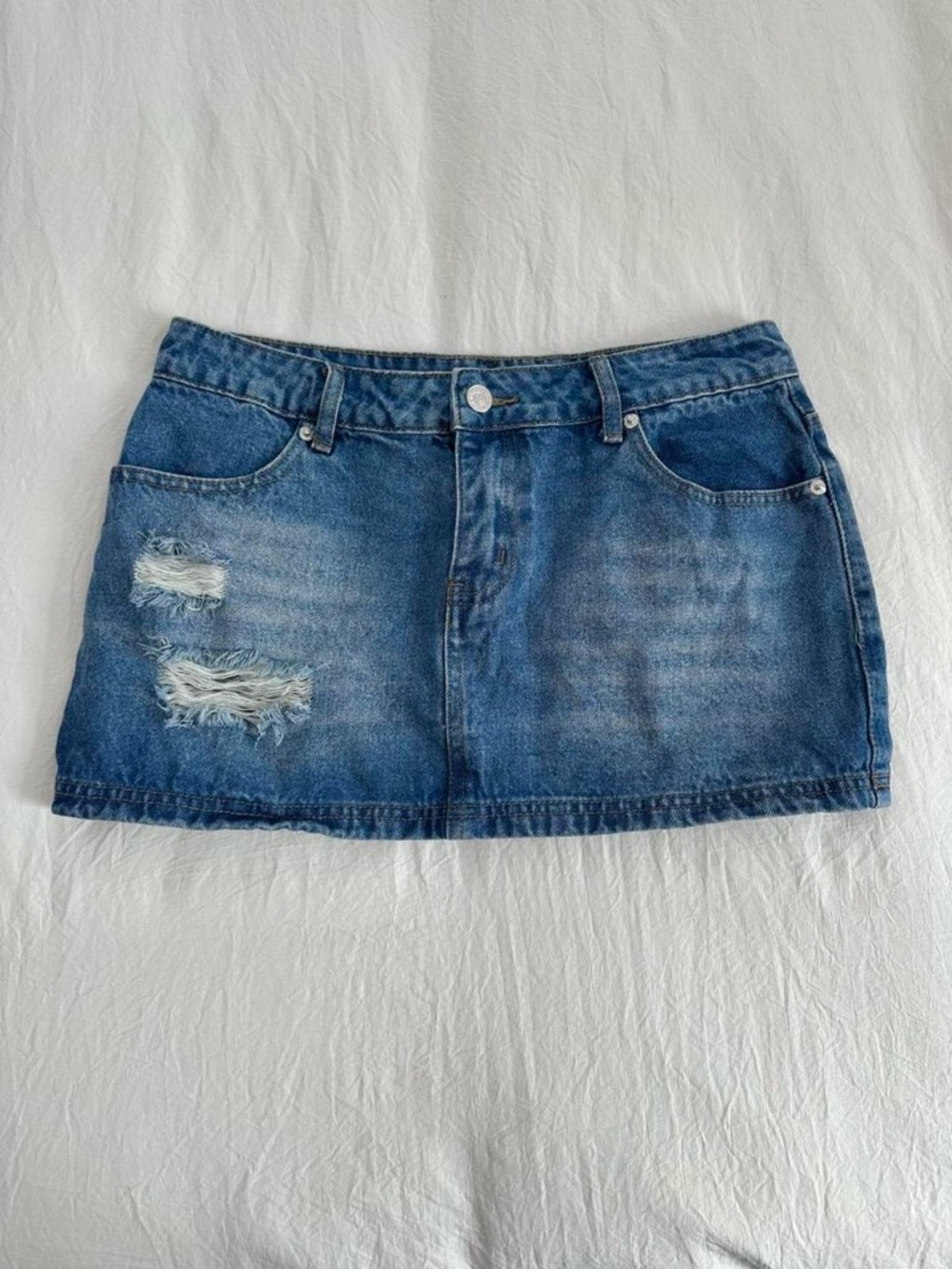 Edikted Low Rise Jean Skirt - Picture 8 of 8